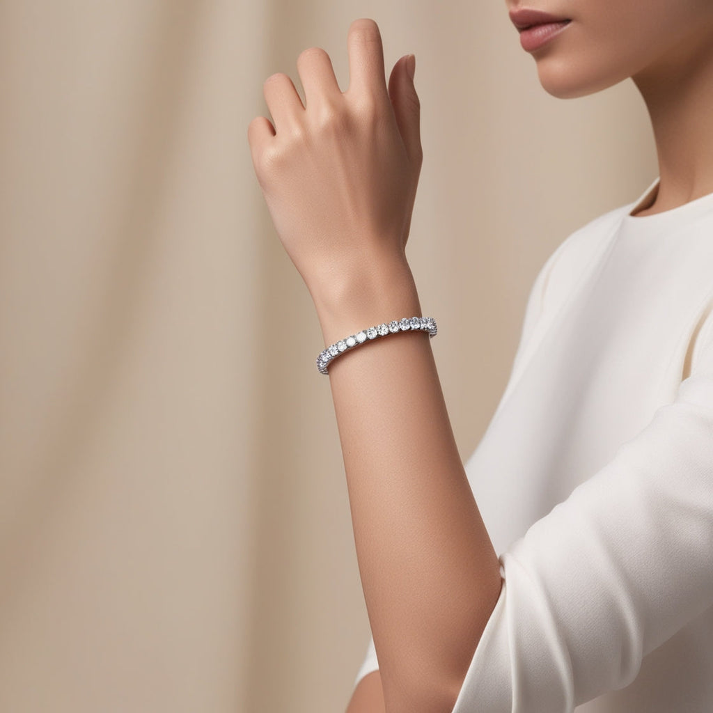6.00 CTW AGI Certified Lab-Grown Diamond Tennis Bracelet in 14K Yellow or White Gold | G/VS Clarity