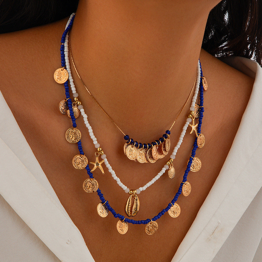 starfish necklace pearl shell necklace