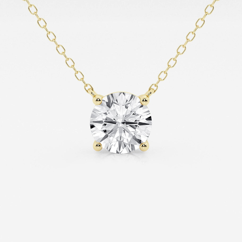 3.00 ct Lab Grown Round Diamond Floating Solitaire Pendant in 14K White or Yellow Gold – AGI Certified