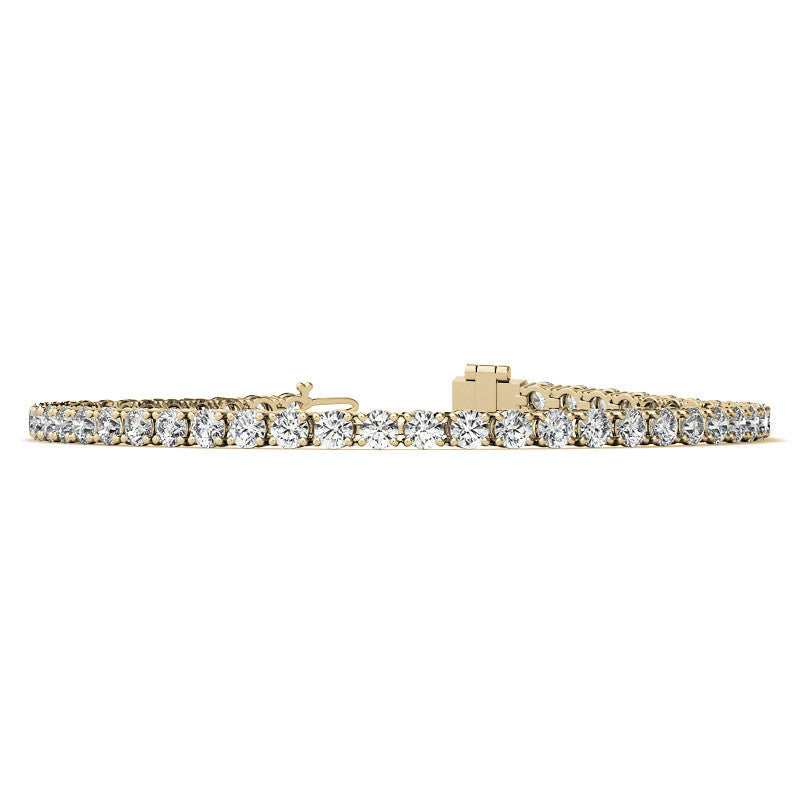 6ctw Created Sapphire Tennis Bracelet - 3mm Stones - 14K Gold Overlay in White, Yellow or Rose Gold