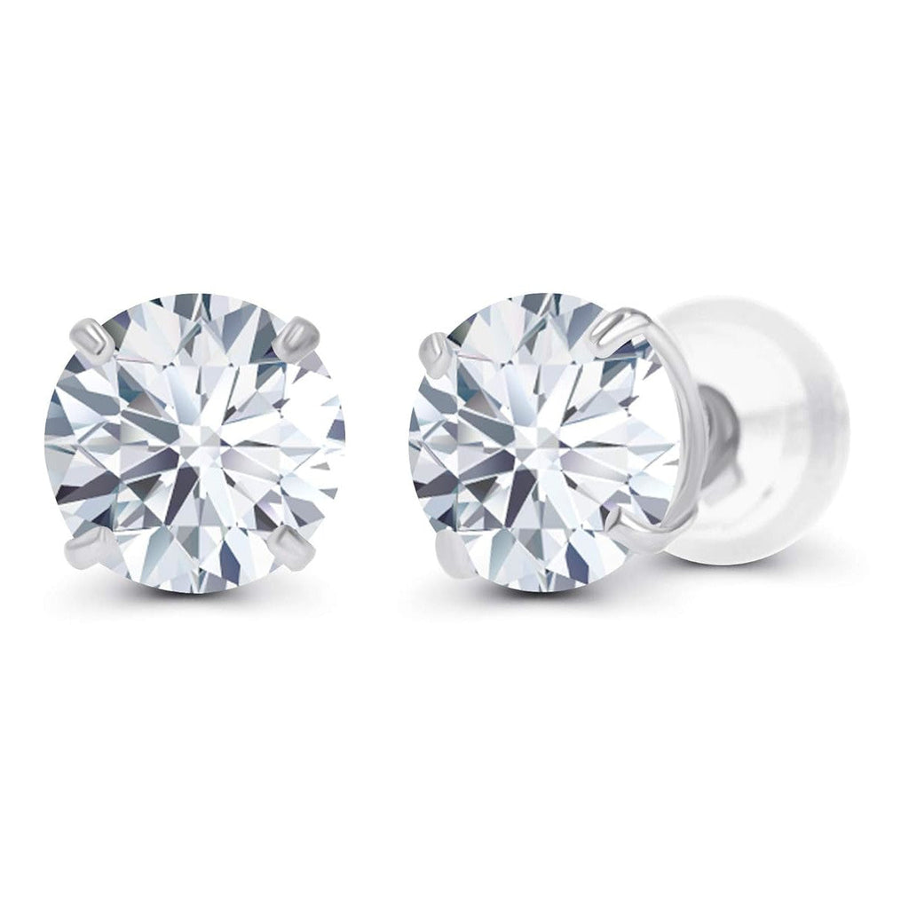2.00 CTW Lab-Grown Diamond Stud Earrings – E Color VS Clarity in Solid 14K Gold (AGI Certified)