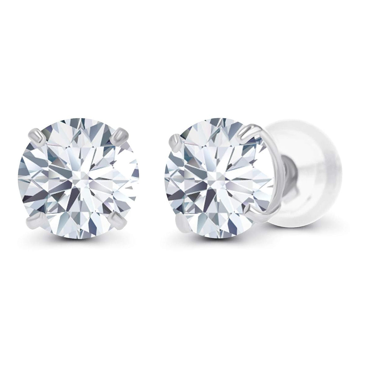 2.00 CTW Lab-Grown Diamond Stud Earrings – E Color VS Clarity in Solid 14K Gold (AGI Certified)