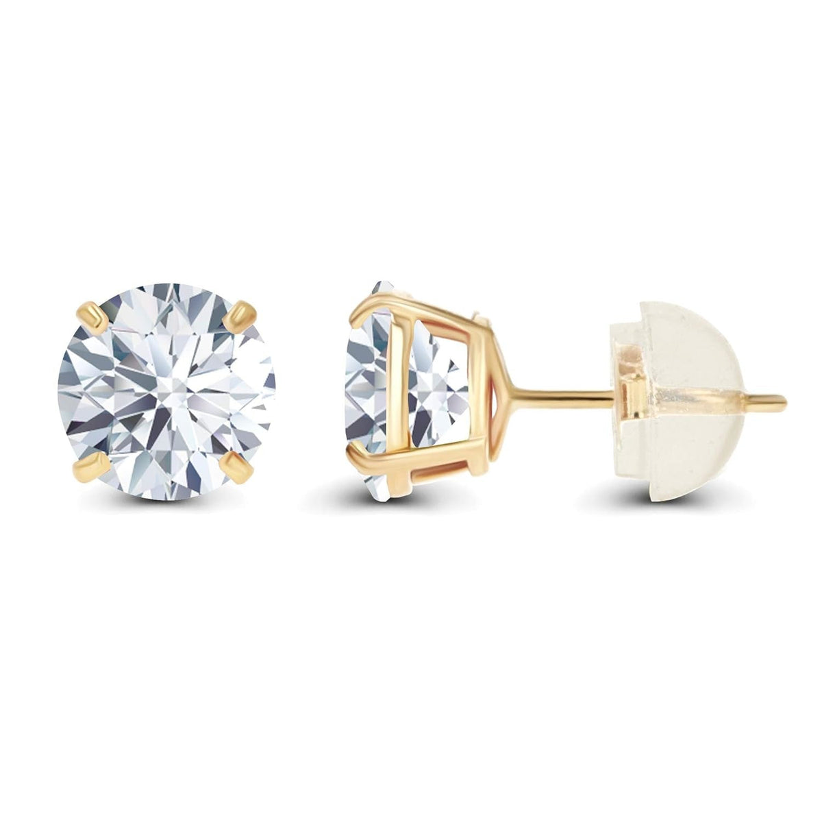 2.00 CTW AGI Certified  Lab-Grown Diamond Stud Earrings in 14K Yellow Gold | G Color VS Clarity | USA Handcrafted Fine Jewelry